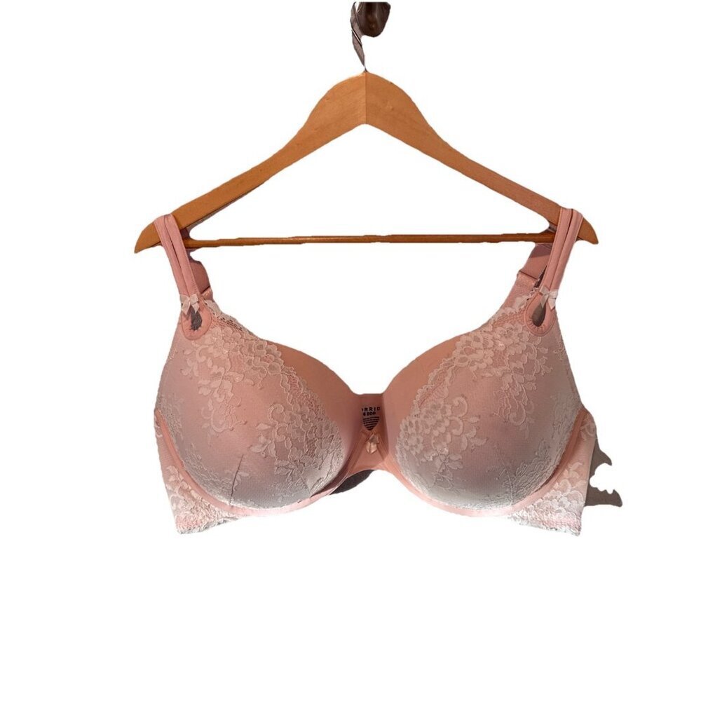 Torrid Plus Size 46DDD Bra Pink Floral Push Up Plunge Bra Underwire Lace